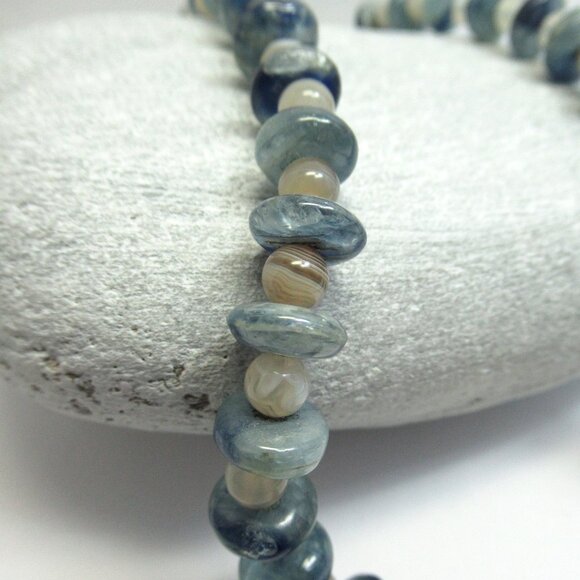 Kyanite and Botswana Agate Necklace - Picture 5 of 16